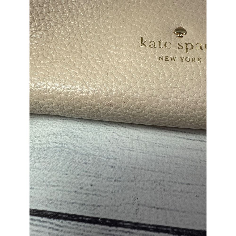 Kate Spade Pebble Leather Shoulder‎ Bag Beige Purse Handbag Designer - Picture 4 of 11